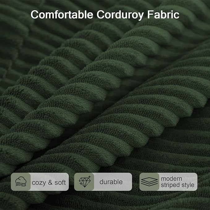 COMAX Futon Sofa Bed Queen, 79" Convertible Sofa Bed Couches for Living Room, 4 in 1 Folding Boneless Sleeper Corduroy Couch Loveseat Foam In a Box, Foldable Comfy Lounge Fold Out Floor Mattress Green