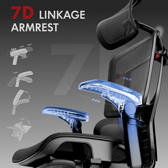 FLEXISPOT ErgoX-PRO Ergonomic Office Chair Black – Cloudtech Cushion, 5D Lumbar, 7D Armrests, 4D Headrest, 551LBS Capacity – Office, Gaming, Home