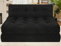 HABUTWAY Folding Sofa Bed, Foldable Floor Sofa Lounge w/Dual-Pillow & Handle, Convertible Sleeper Chair Bed w/Back Support for Living Room, Bedroom, Apartment, Office, Black, Full