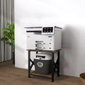 Large Printer Stand, 23.6 x 23.6 x 22.6 Inches Square Printer Table with Storage Shelf, 2 Tier Rolling Printer Cart with Industrial Wheels for Home Office Rustic Brown
