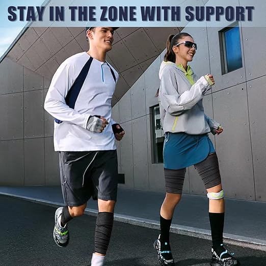 Zuscot 2 Pcs Hamstring & Thigh Compression Wraps, Adjustable Thigh Compression Braces, Quad Support for Men and Women, Versatile Compression Bandages for Knee, Calf, Arm