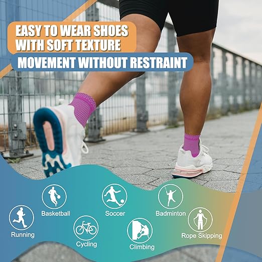 LISEPWU Copper Ankle Brace, Copper Infused Ankle Support Compression Sleeve for Men & Women, for Foot Pain Relief, Sprained Recovery, Achilles Tendonitis, Daytime or Night Use(Purple L)