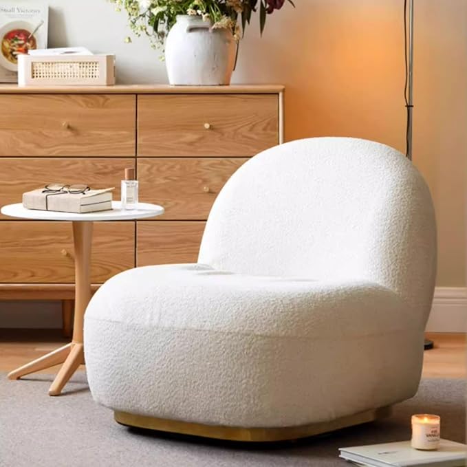Wayshome Lambswool Bean Bag Chair, Modern Living Room Lounge Sofa, Bedroom&Sofa Chair with 360° Swivel, Bean Bag Sofa for Bedroom, Living Room