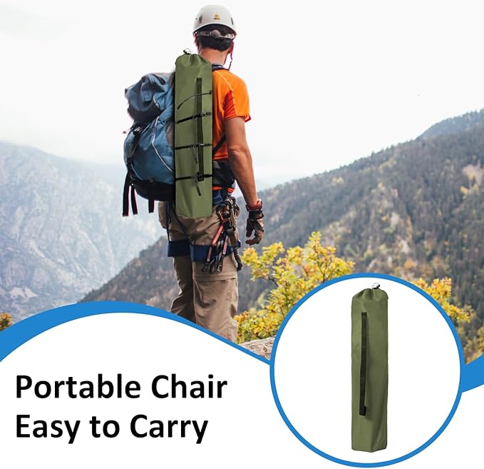 SAILARY Folding Camping Chair with Cup Holder and Cooler Bag, 225lbs Capacity, Upgraded Portable Foldable Chair with Heavy Duty Steel Frame for Outdoor, Beach, Fishing, Backpacking, Green 2PCS