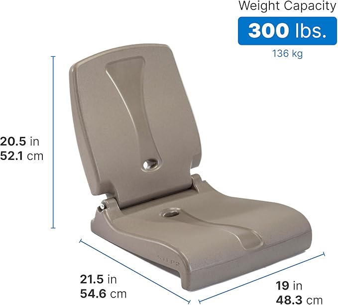 Step2 Folding Flip Seat, Lightweight Portable Outdoor Chair for Poolside, Camping, Beach, Boats, Tailgates, Durable Ground Chair with Back Support for Adults, Brown