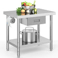 YITAHOME 36" × 24" Stainless Steel Table with Paper Towel Holder and Drawer, NSF Work Table with Drawer, Metal Table Prep Table for Home Kitchen Restaurant Garage Warehouse