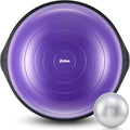 ZELUS 25in. Balance Ball | 660lb Inflatable Half Exercise Ball Wobble Board Balance Trainer w Nonslip Base | Half Yoga Ball Strength Training Equipment w 2 Bands, Pump, Extra Ball Included