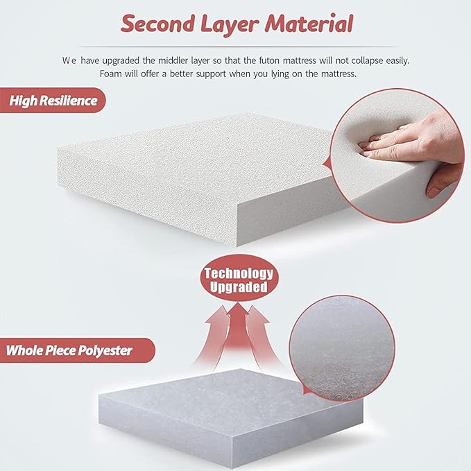 MAXYOYO Bohemian Retro Mattress Boho Floral Style Japanese Futon Mattress Tatami Floor Mat Foldable Lounger Portable Camping Sleeping Pad Couch Bed Twin Size