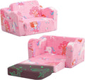 MeMoreCool Folding Toddler Chair, Glow-in-The-Dark Soft Plush Kids Fold-Out Couch Sofa, Comfy Baby Recliner for Girls and Boys (Pink Fairy)