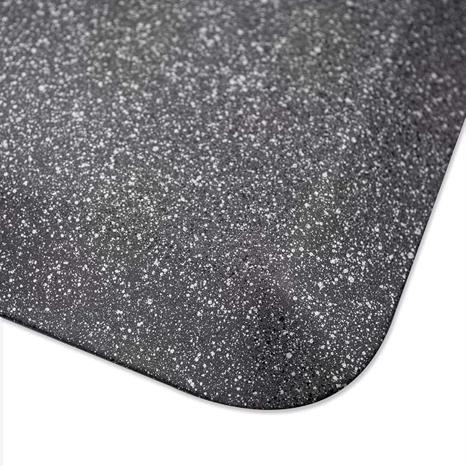 WellnessMats Anti-Fatigue Granite Motif Kitchen Mat, 36 Inch by 24 Inch, Steel