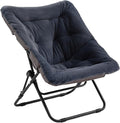 Givjoy Comfy Folded Chair, Soft Faux Fur Oversized Folding Chair, Flexible Lounge Lazy Chair for Kids Girls Teens Adults, Moon Chair for Dorm Rooms, Bedroom, Living Room