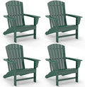 GREENVINES Adirondack Chairs Set of 4 | HDPE Plastic | Oversized Fire Pit Chair | All Weather | Forest | Poly Lumber | for Outdoor Deck Backyard Patio Garden