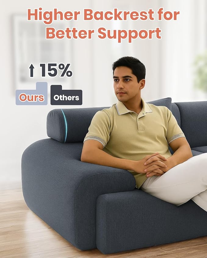 MastonHome Soft Boneless Lounge Couch for Apartment Living, Ideal for Renters & Small Homes, Casual Seating for Relaxing in Living Rooms