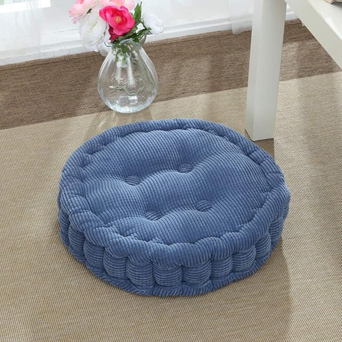 Round Soft Chair Cushions Home Floor Pillow Indoor Corduroy Chair Pads Office Seat Cushion, 17" D.