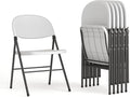 Flash Furniture Mirra Plastic Folding Chairs for Parties and Weddings, Lightweight Commercial Event Seats with 330-lb. Static Weight Capacity, Set of 6, White