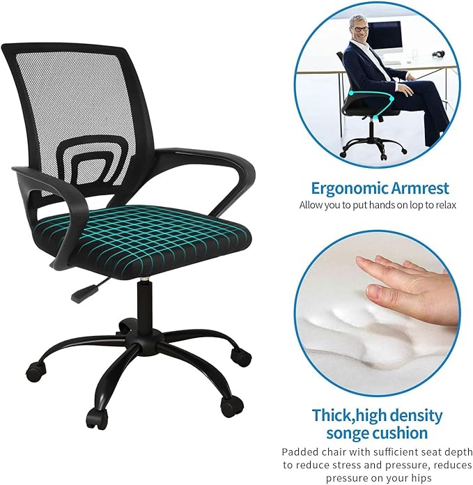 Bonzy Home Ergonomic Conference Room Chairs Set of 8, Rolling Office Chairs with Wheels, Mesh Computer Desk Chair with 360°Swivel, Height Adjustable, 8 PCS