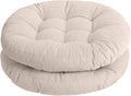Tiita Round Office Chair Cushions 22x22 Inch Outdoor Seat Pads Set of 2 Throw Floor Pillows for Adults Sitting Patio Garden, Beige