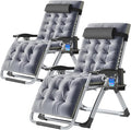 ABORON 2 Pack Zero Gravity Chair, Outdoor Lounge Chairs Sun Loungers with Removable Cushion,Headrest,Cup Holder,Reclining Patio Lounger Chair for Indoor and Outdoor