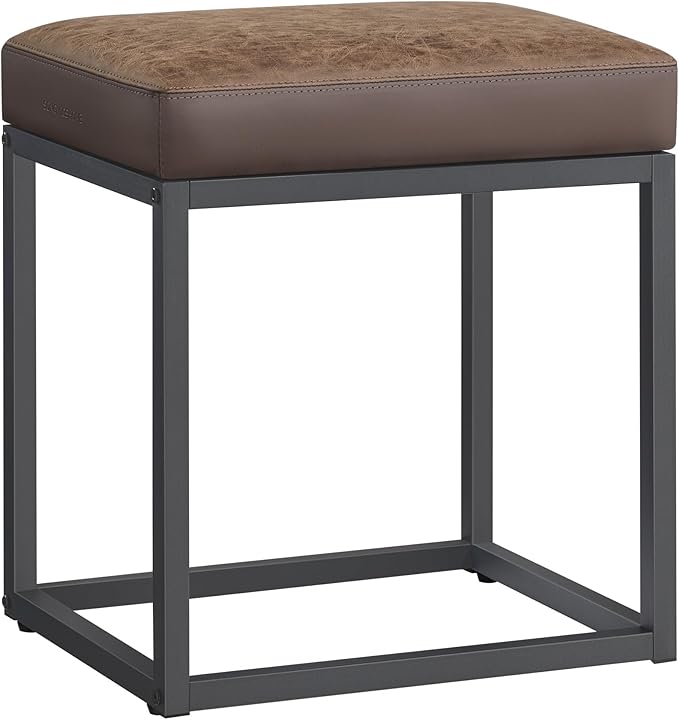 SONGMICS Home LUIZ Collection - Ottoman Footstool, Rectangle Ottoman, Vanity Chair Stool, Footrest, Reversible Top, Side Table, Max. Load 660 lb, Bedroom Living Room Entryway, Walnut Brown ULOM079K01