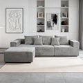 Sytopia 109" L-Shaped Cloud Couch, Boneless Modular Sectional Sofa with Deep Seat for Living Room Bedroom, Modern Floor Couch Chenille, Comfy Sleeper Futon Sofa Bed 40D Foam Furniture, Left Facing