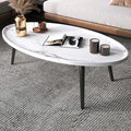 CraftThink Coffee Table, Modern Small Coffee Table with 3 Legs, Wooden Cocktail Table Farmhouse Retro Accent Center Table Side End Table for Living Room Easy Assembly, White 15" H x 31.5" L x 21.5" W