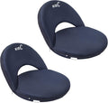 Nice C Stadium Seats, Floor Chairs, Bleacher Chairs, 10-Posisition Reclining Waterproof Cushion, Ultralight, Foldable, Extra Thick Padding, with Shoulder Strap & Net Pocket (Set of 2 Black)