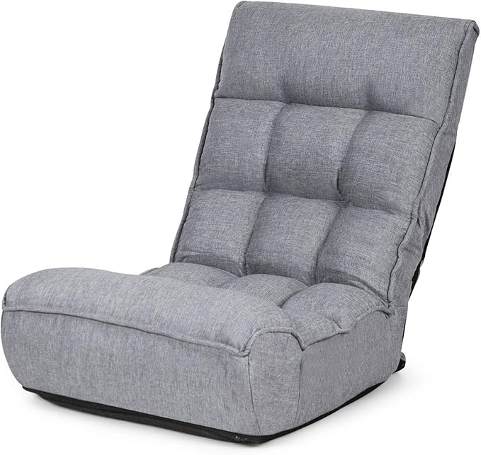 ARLIME 4-Position Adjustable Floor Chair, Armless Gaming Chair w/Back Support & Soft Cushion, Memory Foam Floor Lazy Sofa for Gaming, Reading, Meditating (Gray)