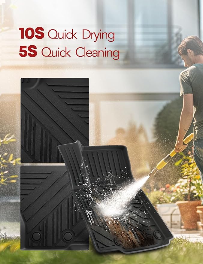 YHTAUTO Floor Mats & Cargo Mat Compatible with Jeep Grand Cherokee WL 2022-2025 5 Seats Non L or WK, TPE All Weather Car Mats Waterproof Anti-Slip Odorless Floor Liner Trunk Mat