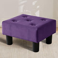 FIMIVIBI Small Foot Stool Ottoman, Velvet Footstool Ottoman Foot Rest for Couch, Rectangle Footstools and Ottomans Small for Living Room, Entryway and Bedroom (Purple)