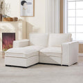 HEAY-YO 67 Inches Modern Modular Sectional Sofa,L Shape 2-Seater Comfy Couch with Moveable Ottoman,Floor Sofa for Living Room Bedroom Apartment,Linen White