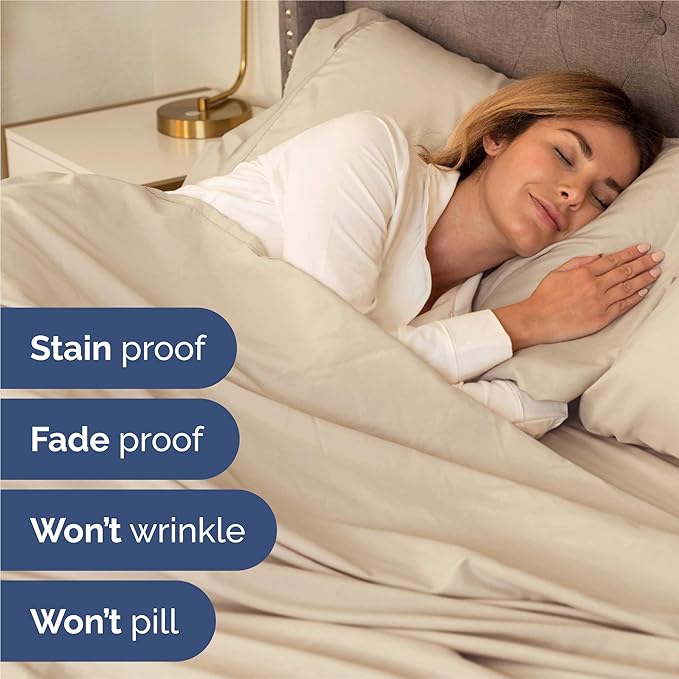 Extra Deep Pocket Queen Sheet Set - 4 Piece Breathable & Cooling Bed Sheets - Hotel Luxury Sheet Set - Ultra Soft, Wrinkle Free & Comfy - Easily Fits Extra Deep Mattresses - Deep Pocket Wheat Sheets