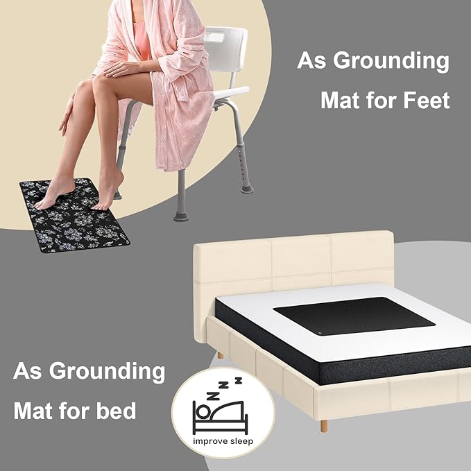 Grounding Mat,Earth Connected for Sleep, Energy,Balance,Pads with 15ft Cord,Indoor for Home,Office,Work,Yoga(23.6"x35.5")