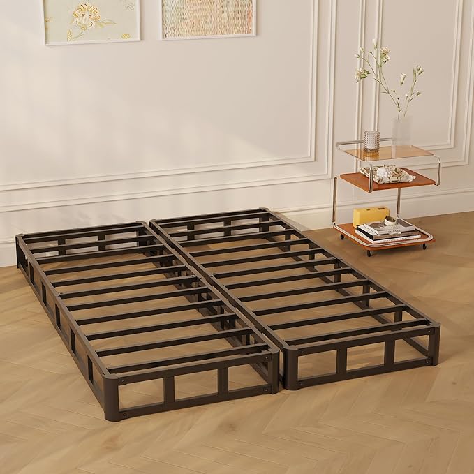 Maenizi Split King Box Spring 3 Inch, Easy Assembly Bed Foundation, Heavy Duty Low Profile Metal Box Spring King with Fabric Cover, Noise Free