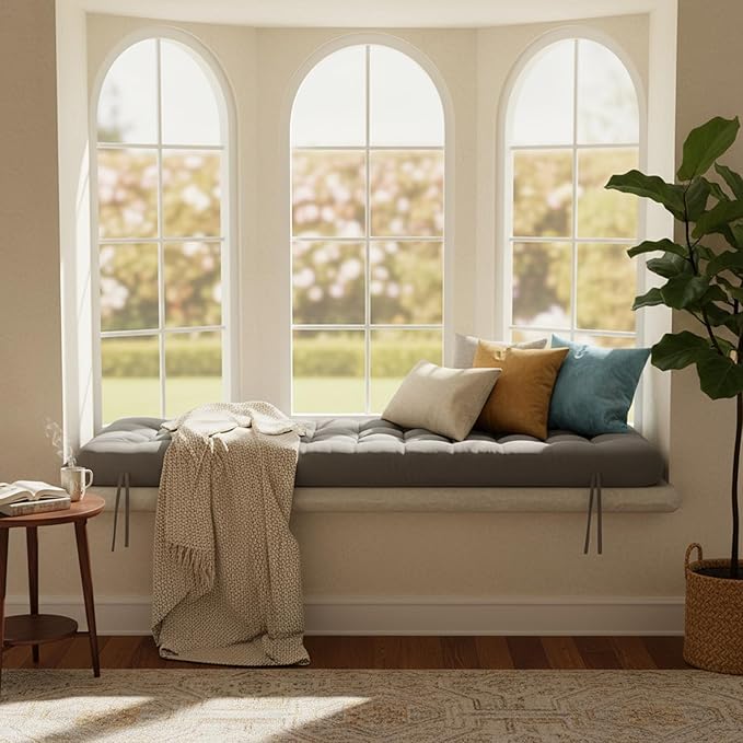 Vercraft Long Floor Cushion Large Floor Cushion with Brushed Cotton 74.8 x 27.5 x 3.15 in Jumbo Lounger Pillow for Outdoor Indoor Bay Window Meditation Yoga Reading Sleeping (Dark Gray)