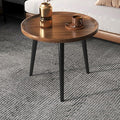 CraftThink Coffee Table, Modern Small Coffee Table with 3 Legs, Wooden Cocktail Table Farmhouse Retro Accent Center Table Side End Table for Living Room Easy Assembly, Brown 19" H x 19.5" L x 19.5" W