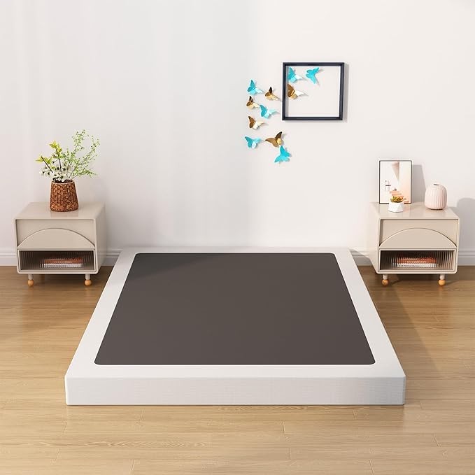 Upcanso Box Spring for Queen Bed Bed Base 6 Inch, Low Profile Metal Queen Box Spring with Fabric Cover, 3000 Lbs Max Weight Capacity Mattress Foundation, Noise-Free, Easy Assembly