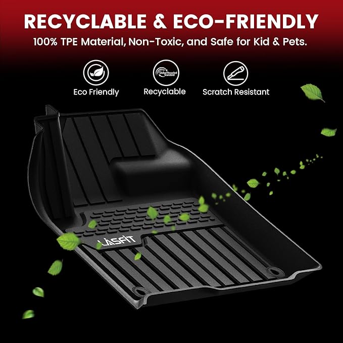 LASFIT Floor Mats Fit for Land Rover Range Rover Evoque 2011-2019, Custom Fit TPE All Weather Waterproof Floor Liners 1st & 2nd Row, Fit 5 Door and Coupe (Not for Convertible), Black, Easy to Clean