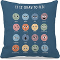 Nogrit Counseling Office Must Haves Pillow Cover, Calming Corner, Mental Health Pillowcase Decor for Home Kids,Mental Health Counselor Gifts, Calming Corner Pillow Covers 18x18 Army Blue