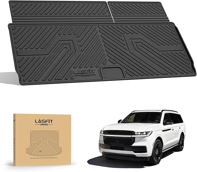 LASFIT Floor Mats&Cargo Backrest Mat for 7 Seats Ford Expedition Standard&Lincoln Navigator Standard 2025 2026 (Not Fit 8 Seats),Costom Fit All Weather Protection TPE Easy Clean Floor Liners,1pcs.