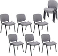 CLATINA Set of 10 Stackable Waiting Room Chairs, Armless No Wheels Reception Chair with Upholstered Seat, Guest Chairs for Conference, Breakroom, Lobby, Events, Church, School, Hall, Hotel (Grey)