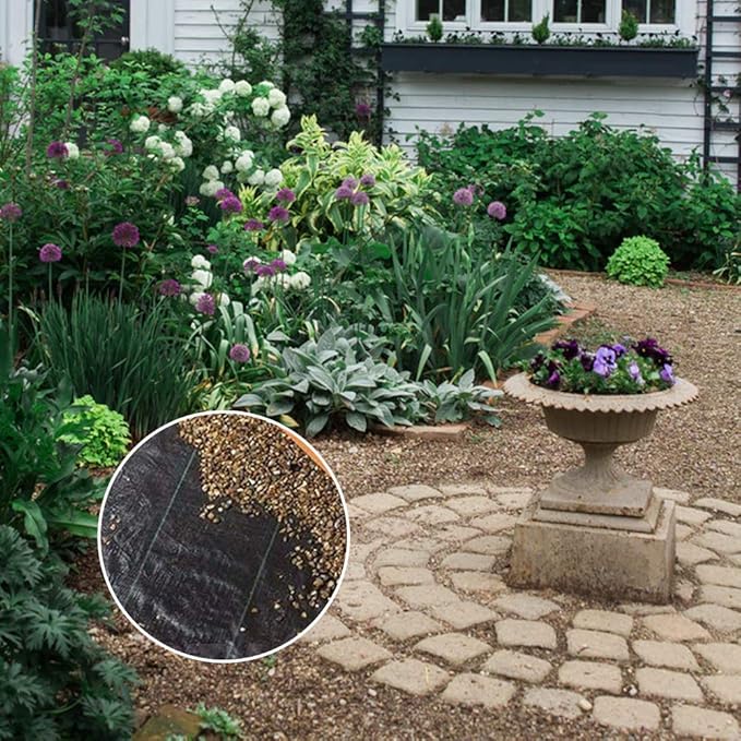 TUFFIOM Weed Barrier 6.5 x 300 FT Garden Landscape Fabric, UV Resistance Ground Cover, 125gsm/3.7OZ Heavy Duty Material for Superior Weed Control, Perfect for Greenhouse, Yard, Flower Bed, Garden