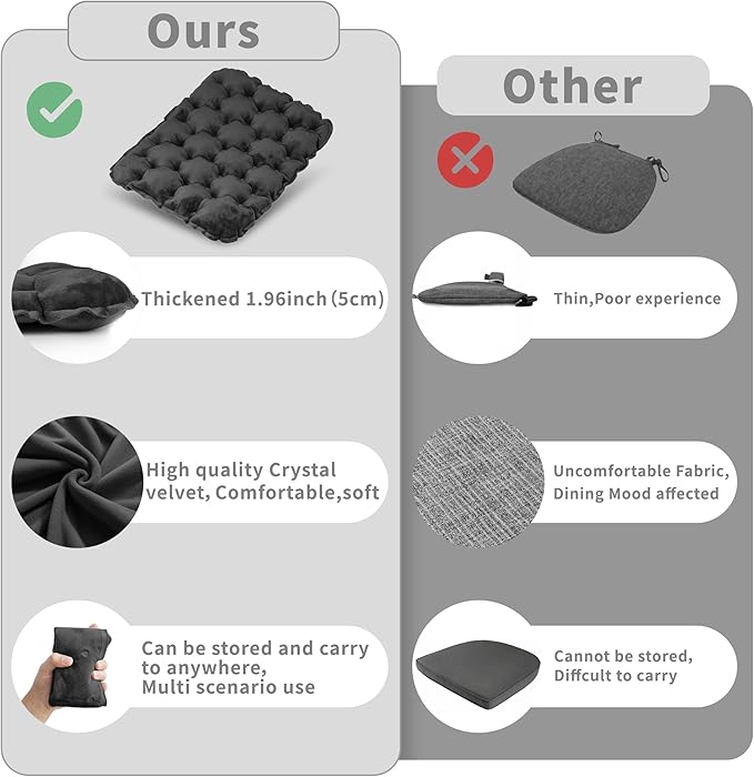 Eulant Lightweight Inflatable Air Seat Cushion - Portable Travel Cushion, Suitable for Camping, Hiking, Climbing, Bleacher, Home and Office
