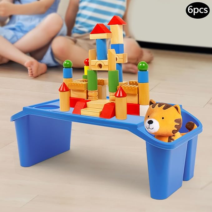 6 Pcs Kids Lap Desk Tray Set for Writing & Eating, Portable Lightweight Desks with Side Pockets for Home, School, Classroom, and Travel Use