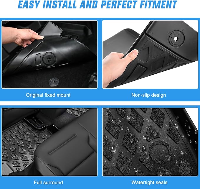 Nilight TPE Floor Mats for Toyota 4Runner 7 Seats Only 2025 2026 All Weather Custom Fit Heavy Duty Floor Liners