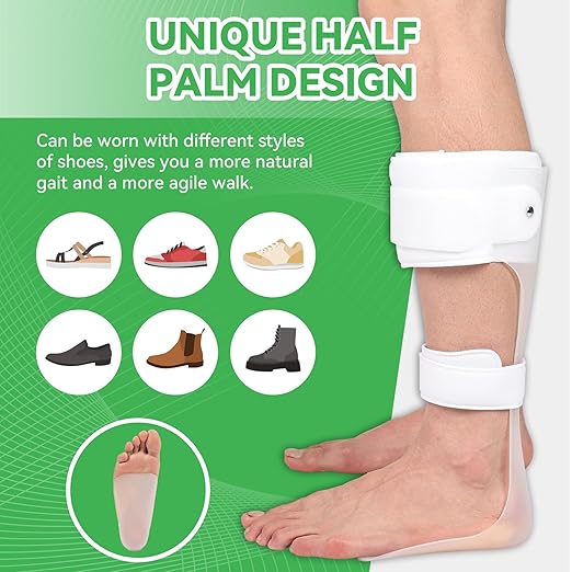 Orthomen AFO Drop Foot Brace, Half-Sole Foot Drop Brace with Stroke, MS, Hemiplegia, Drop Foot Support Shoes for Assist Walking Easier & Better, Lightweight for Men and Women (Small,Left)