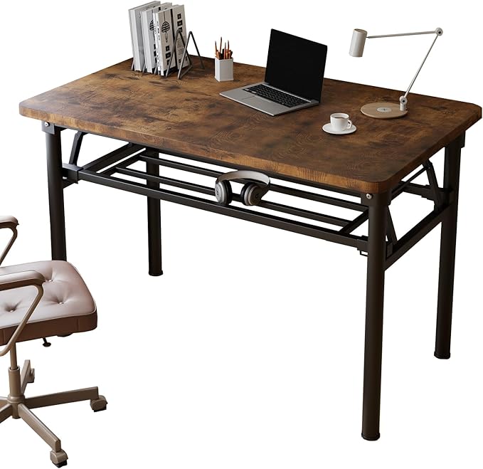 Small Folding Desk No Assembly,31.5 Inch Folding Computer Desk Small Foldable Table for Home Office.