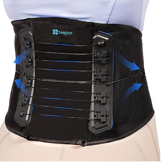 TANDCF Back Brace for Lower Back Pain Relief with Pulley System,Lumbar Support Belt for Men & Women with Bionic Support System, Ergonomic Design and Lightweight Skin Friendly Material (S)