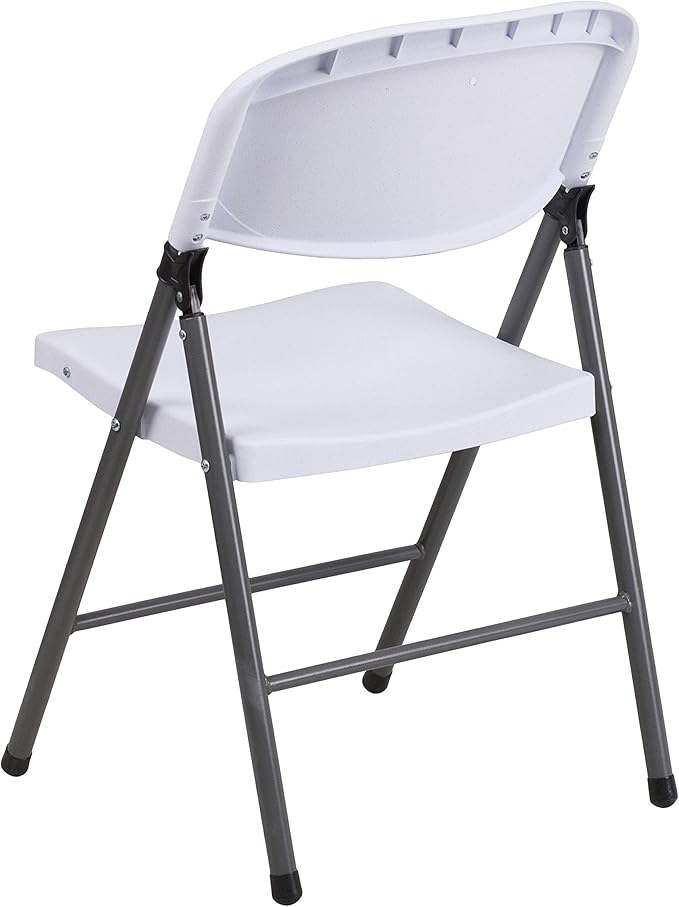 Flash Furniture Hercules Series Plastic Folding Chairs, Lightweight Commercial Event Chairs with 330-lb. Static Weight Capacity, Set of 4, White