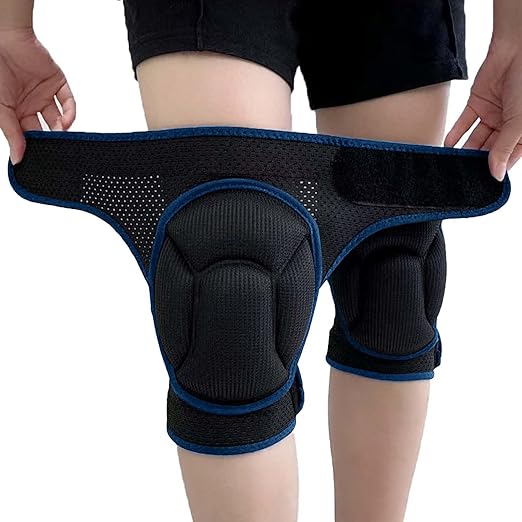 Work Knee Pads for Men Gardening, Floor Cleaning Knee Protectors for Women, Lightweight Professional Kneepads for Kneeling Crawling, Anti Slip Padded Knees Pads for Flooring Installers for Christmas, Blue L