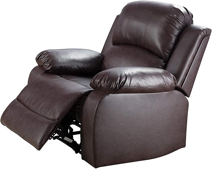 AYCP Bonded Leather Living Room Furniture Set Reclining Sofa Set Loveseat Furniture Sets in Living Room Sofa Recliners (Chair, Brown)